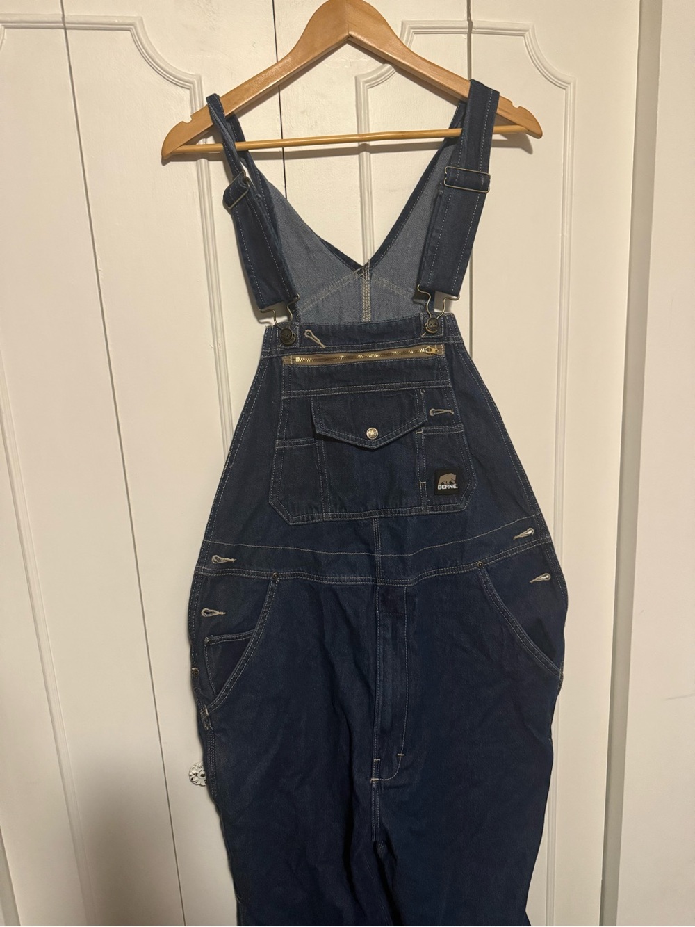 Men's Indigo Denim Overalls with Snap Detail